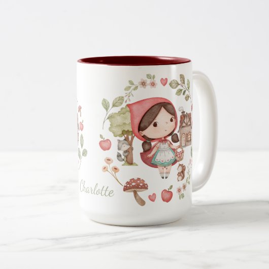 Tasse 2 Couleurs Petit Chaperon Rouge Cute Whimsical (Devant droit)