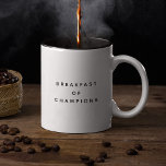 Tasse 2 Couleurs Petit déjeuner amusant Petit déjeuner de Champions<br><div class="desc">Les amateurs de café s'unissent : Petit-déjeuner de Champions en effet. Tasse à café branchée et drôle disant "Petit-déjeuner de Chamions" dans la typographie moderne sur la tasse à café à deux tons. Disponible dans beaucoup plus de couleurs intérieures.</div>