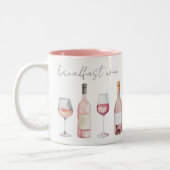 Tasse 2 Couleurs Petit-déjeuner Vin Drôle Citation Cuite (Gauche)