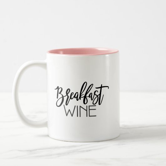 Tasse 2 Couleurs Petit-déjeuner Vin Funny Classic Mug, 11 oz (Gauche)