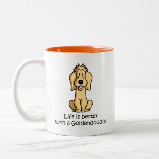 Tasse 2 Couleurs Petit Doodle doré (Gauche)