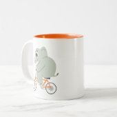 Tasse 2 Couleurs Petit éléphant sur un vélo (Devant gauche)