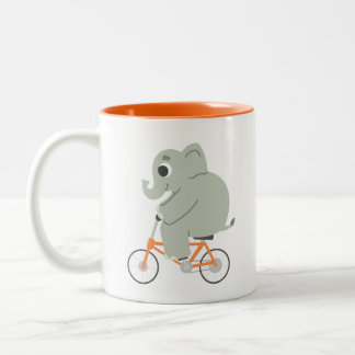 Tasse 2 Couleurs Petit éléphant sur un vélo