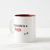 Tasse 2 Couleurs Petit-enfant de beagle (Devant gauche)