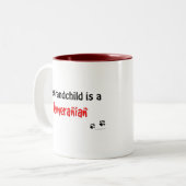 Tasse 2 Couleurs Petit-enfant de Pomeranian (Devant gauche)