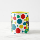 Tasse 2 Couleurs Petit gâteau d'anniversaire - carlin (Centre)