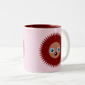 Tasse 2 Couleurs Petit hérisson mignon (Devant droit)
