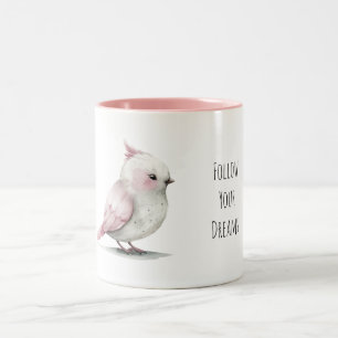 Tasse 2 Couleurs Petit Oiseau Rose Rêves