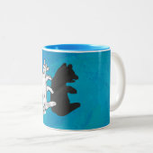 Tasse 2 Couleurs Petit Ours Ombre Sur Bleu (Devant droit)