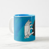 Tasse 2 Couleurs Petit Ours Ombre Sur Bleu (Devant gauche)