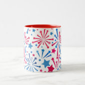 Tasse 2 Couleurs Petit pétard rouge blanc bleu 4 juillet Café (Centre)