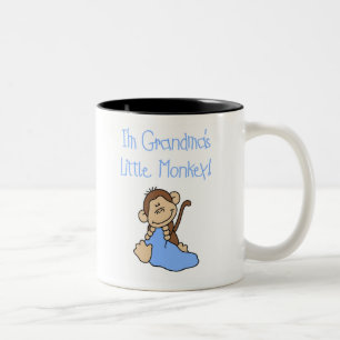 Tasse 2 Couleurs Petit singe de grand-mamans bleues