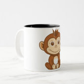 Tasse 2 Couleurs Petit singe doux (Devant gauche)