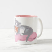 Tasse 2 Couleurs Petit somme de chat (Devant droit)