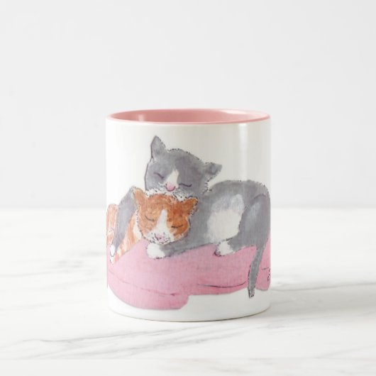Tasse 2 Couleurs Petit somme de chat (Centre)