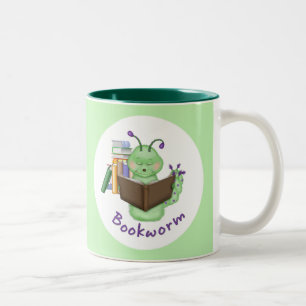 Tasse 2 Couleurs Petit ver de livre vert