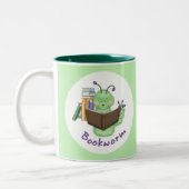 Tasse 2 Couleurs Petit ver de livre vert (Gauche)