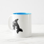 Tasse 2 Couleurs Petite baleine d'Orca (Devant gauche)