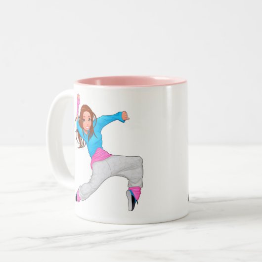 Tasse 2 Couleurs Petite fille hip hop danseuse (Devant gauche)