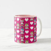 Tasse 2 Couleurs Petites filles Unicorn Pony (Devant droit)