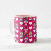 Tasse 2 Couleurs Petites filles Unicorn Pony (Devant gauche)