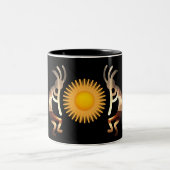 Tasse 2 Couleurs Petroglyphes de la grotte Abstraite Kokopelli (Centre)