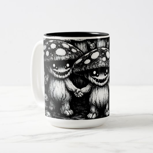 Tasse 2 Couleurs Peuple Champignon •  Créatures de la Forêt par Bur (Devant gauche)