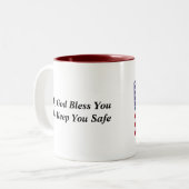 Tasse 2 Couleurs Peut Dieu vous bénir et vous maintenir sûrs (Devant gauche)