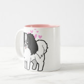 Tasse 2 Couleurs Phalene/amour Chin de Japonais (Devant gauche)