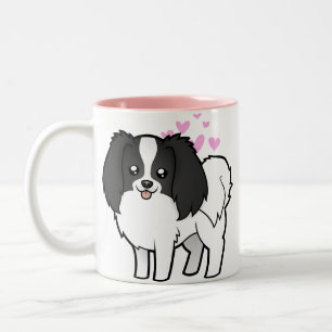 Tasse 2 Couleurs Phalene/amour Chin de Japonais