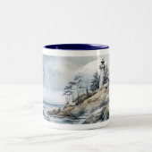 Tasse 2 Couleurs Phare aquarelle en hiver (Centre)