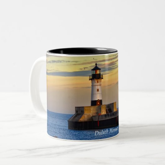 Tasse 2 Couleurs Phare de Duluth, Minnesota (Devant gauche)