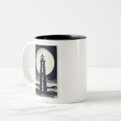 Tasse 2 Couleurs Phare de Fire Island New York Moon (Devant gauche)