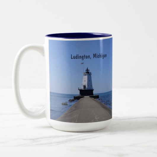 Tasse 2 Couleurs Phare de Ludington (Gauche)