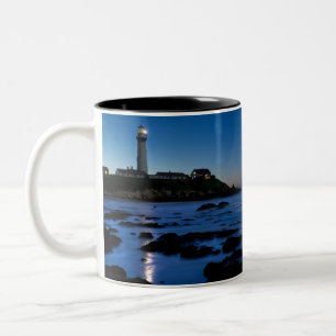Tasse 2 Couleurs Phare   Half Moon Bay, Ca de point de pigeon