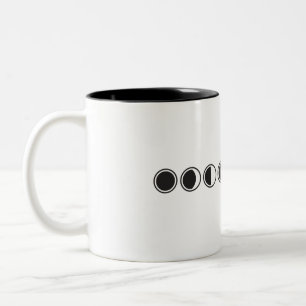 Tasse 2 Couleurs Phases de Lune Minimaliste en Ligne Art