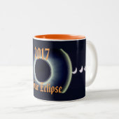 Tasse 2 Couleurs Phases d'éclipse solaire 2017 (Devant droit)