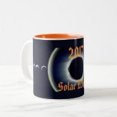 Tasse 2 Couleurs Phases d'éclipse solaire 2017 (Devant gauche)