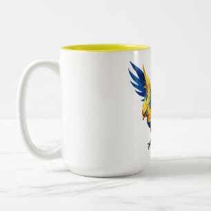 Tasse 2 Couleurs Pheonix bleu et jaune