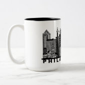 Tasse 2 Couleurs Philadelphia Skyline Silhouette  (Gauche)