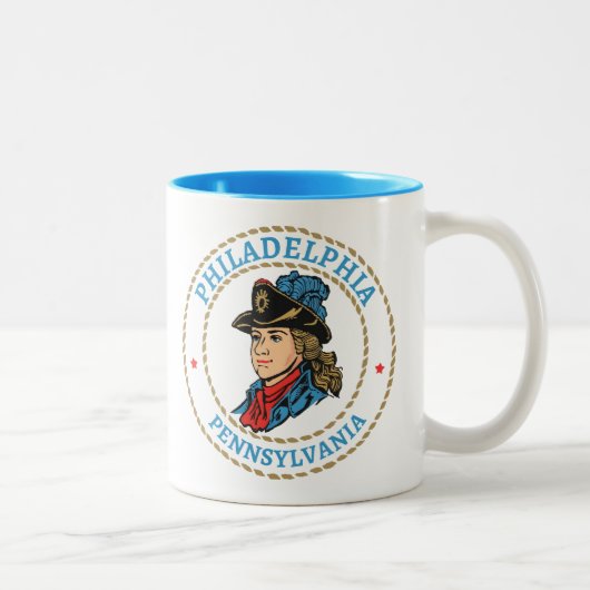 Tasse 2 Couleurs Philadelphie Pennsylvanie coloniale (Droit)