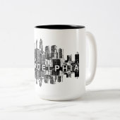 Tasse 2 Couleurs Philadelphie, Pennsylvanie en noir (Devant droit)