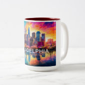 Tasse 2 Couleurs Philadelphie Ville De Frère Amour (Devant droit)