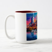 Tasse 2 Couleurs Philadelphie Ville De Frère Amour (Gauche)