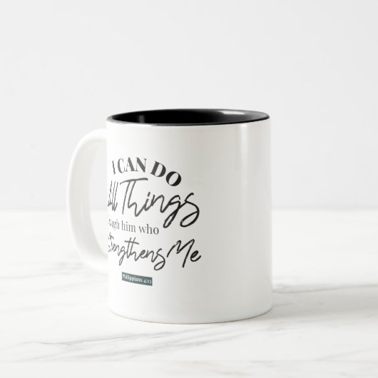 Tasse 2 Couleurs Philippiens 4:13 (Devant gauche)