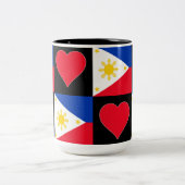 Tasse 2 Couleurs Philippines Motif du coeur du drapeau philippin pa (Centre)