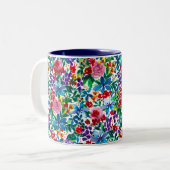 Tasse 2 Couleurs Phoebe Moderne Aquarelle Florale (Devant gauche)