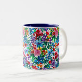 Tasse 2 Couleurs Phoebe Moderne Aquarelle Florale (Devant droit)