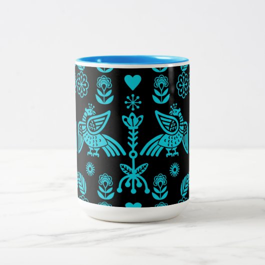 Tasse 2 Couleurs Phoenix Bird Fold Art Imprimer (Centre)