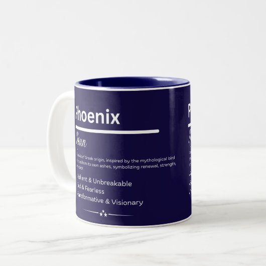 Tasse 2 Couleurs Phoenix Personalized Name (Devant gauche)